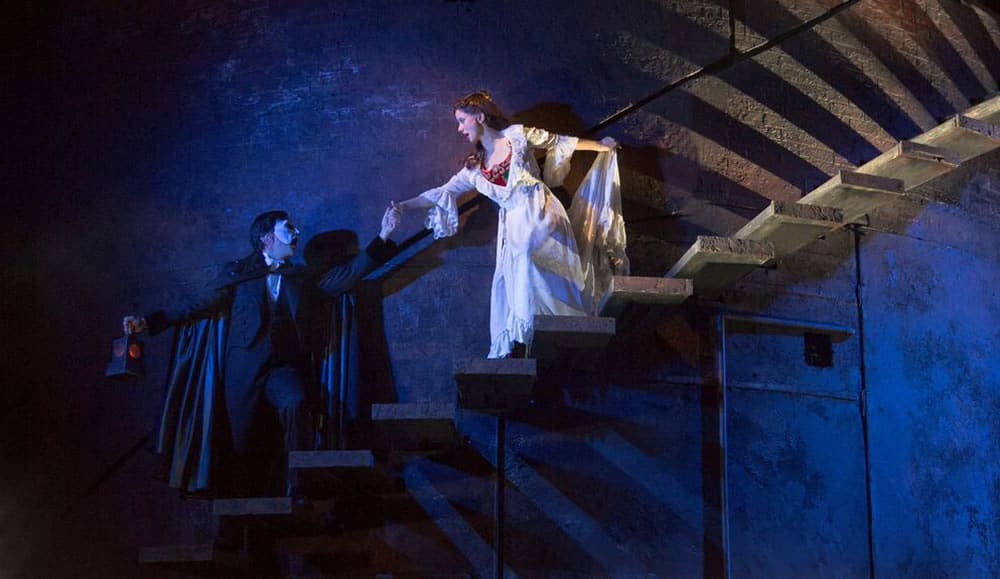 Chris Mann as The Phantom and Katie Travis as Christine Daaé in the national tour of The Phantom of the Opera at the Kennedy Center (Photo: Matthew Murphy)